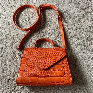 Orange Mini Purse with Crossbody Strap